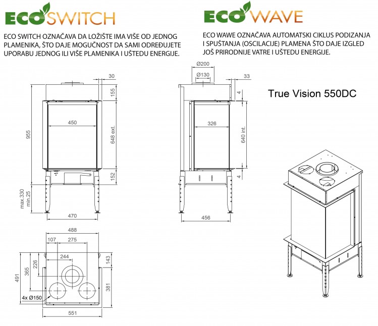 KAMIN TRUE VISION 550 DC